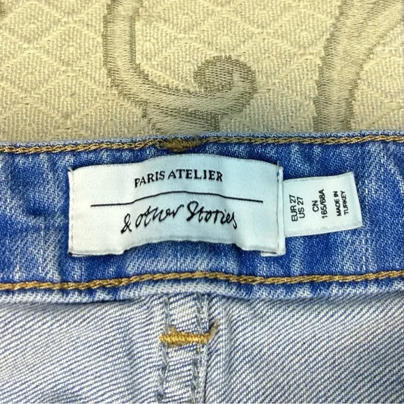 Paris Atelier & Other Stories Bright Blue Wash Straight Leg Jeans Sz 27 - Picture 5 of 8